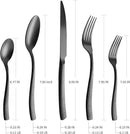Silverware 45-Piece Matte Black Hammered Flatware Set with Serving Utensils, Stainless Steel Thick Handle Matte Polished Cutlery Set for Wedding Hotel Restaurant, Service for 8 by CozyNest Decor