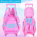Girls Rolling Backpack, Cute Unicorn Roller Wheels Kids Bookbag - Wheeled Elementary School Bag - 3PCS Unicorn by TinyTreasures Baby Boutique