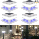 Sumaote Solar Post Cap Light, 52 LED 160LM 6x6 Solar Post Lights, IP65 Waterproof Outdoor for 4x4 5x5 6x6 Wooden Posts, 6000K White SMD Lighting for Deck Fence Garden Porch, White Shell, 4 Pack by GreenHaven Gardens