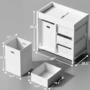 YUFU Baby Changing Table, Diaper Changing Table with Laundry Hamper, 3 Storage Drawers and Pad, Wooden Infant Diaper Changing Station, White by TinyTreasures Baby Boutique