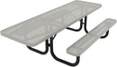 Coated Outdoor Furniture Heavy-Duty Portable ADA-Compliant Outdoor Picnic Table, Punched Steel Patio Dining Furniture Made in America (8ft Rectangular, One-Side Handicap, Grey) by GreenHaven Gardens