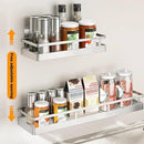2PCS Kitchen Spice Rack, SUS304 Stainless steel Wall Mount Storage Rack, Seasoning Container, 11.8Inch Spice Organizer, Kitchen Seasoning Hanging Rack, Bathroom Shelf for Storing Toiletries by CozyNest Decor