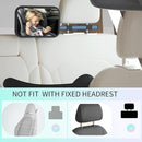 Baby Car Mirror Rear Facing, Safety Adjustable Car Seat Mirror for Baby Extendable Camera Monitor with Hook Clip Design Clear View ShatterProof + 2 Baby on Board Stickers,2 Seat Headrest Hook by TinyTreasures Baby Boutique