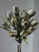 Buart Black-Coffee Flowers Artificial Luxury Big Tulip Valentine's Day Mother's Day Easter Home Kitchen Wedding Decorations(11pcs) by CozyNest Decor