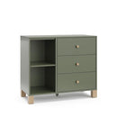 Storkcraft California 3 Drawer Combo Dresser (Olive with Driftwood) – GREENGUARD Gold Certified, Interlocking Drawer System, Pre-Installed Drawer Tracks for Easier Assembly, Spacious Cabinet by TinyTreasures Baby Boutique