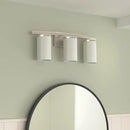 Kichler Crosby 23" Vanity Light in Brushed Nickel, 3-Light Contemporary Bathroom Light with Satin Etched Cased Opal Glass, (23" L x 8.75" H), 45497NI by CozyNest Decor