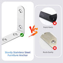 furniture anchors anti-tip baby proofing: Safety Straps Kit for Dresser Secure 400 lbs Bookcase to Wall Cabinet Wall Anchor 4 Pack by TinyTreasures Baby Boutique