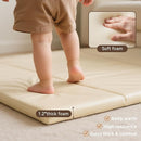 Foam Baby Play Mat: PU Leather Waterproof Kids Playmat - Trifold Floor Mat - Large Play Mat for Playpen Thick Pad Fodable Mattress Soft Toddler Mattress Infant Cushion for Preschool (Beige) by TinyTreasures Baby Boutique