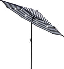 Sunnyglade 9' Solar 24 LED Lighted Umbrella with 8 Ribs Adjustment and Crank Lift System for Patio - Black and White by GreenHaven Gardens