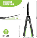 WORKPRO Garden Hedge Shears, 23" Manual Hedge Clippers, Professional Bush Cutter, Gardening Pruners Scissors, Hedge Trimmers, Shears Gardening Tools for Pruning Borders & Shrubs by GreenHaven Gardens