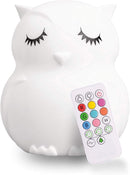 Lumipets Remote Control Silicone Night Light for Kids - Owl Design with 9 Soft Colors & Sleep Timer - Rechargeable, Battery-Operated Lamp for Bedroom | Baby Nursery, Toddler, Girls, Boys by TinyTreasures Baby Boutique