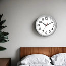 Wall Clock Small Analog 8 Inch Silent Non Ticking Battery Operated Modern Simple Decorative for Kitchen Office Bedroom Bathroom Living Room(Silver) by CozyNest Decor