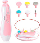 Baby Nail Trimmer Electric-6 in 1 Baby Nail File Clippers Infant Grooming Kit Manicure Set for Toddler or Adults, Pink by TinyTreasures Baby Boutique