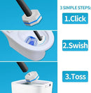 Disposable Toilet Brush with 50 Wand Cleaner Refills Pads，Wall Mounted Toilet Bowl Holder Set，Toilet Cleaning System Starter Kit，Bathroom Cleaning System for Sink Bathtub Wash Basin by CozyNest Decor