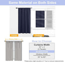 Simplebrand Ava Navy Blue Blackout Extra Long 10ft Curtains for Patio 120 Inches Long 2 Panels Set, Solid Thermal Insulated Energy Saving Rod Pocket Window Treatment Curtains Blackout Drapes, 50Wx120L by TinyTreasures Baby Boutique