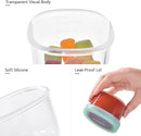 U-Taste 3oz Mini Sauce Containers: Food Grade Liquid Silicone Condiment Storage with Airtight Lid, Freezer Safe with Clear 100ml Measurements, Reusable for Dipping Ketchup, Salad Dressing (Aqua Sky) by TinyTreasures Baby Boutique