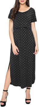 Smallshow Women's Maternity Nursing Dresses Split Long Dress for Breastfeeding by TinyTreasures Baby Boutique