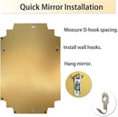 Wall Mirror Full Length, 47" x 24" Gold Framed Full Body Mirror, Scalloped Beveled Polished Decorative Mirrors, Large Rectangle Irregular Wall Mirror for Bathroom/Bedroom/Living Room/Entryway by CozyNest Decor