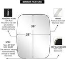 ANDY STAR Chrome Bathroom Mirror, 28x36 Inch Stainless Steel Metal Frame Oblong Bathroom Mirror for Vanity, 1’’ Deep Wall Mounted Vertically/Horizontal by CozyNest Decor