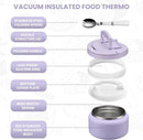 Soup Thermo for Hot Food Kids 13.5oz Lunch Containers with Buckle Lid Wide Mouth Hot Food Jar Vacuum Insulated Stainless Steel Bento Box Leakproof with Spoon(Purple) by TinyTreasures Baby Boutique