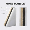 Marble Book Ends, Non-Skid Bookends for Shelves, Composite Bookend with Natural Marble, Heavy Duty Book Stopper, Collected CDs and Oversized Books Organizer, Gold & Black Decorative Bookends by CozyNest Decor