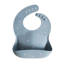 mushie Silicone Baby Bib | Adjustable Fit Waterproof Bibs (White Daisy) by TinyTreasures Baby Boutique
