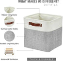 DECOMOMO Storage Cubes, 12x12 Storage Bins, Baskets for Shelves (Grey & White, Cube 12" - 4 Pack) by CozyNest Decor