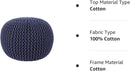 REDEARTH Round Pouf Foot Stool Bean Bag Ottoman - Cable Knitted Cord Boho Pouffe - Poof Accent Bean Bag - Handmade by Artisans for Living Room - Bedroom (19.5"x19.5"x14") - Navy Blue by CozyNest Decor