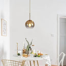 KCO Lighting Glass Globe Hanging Light Fixture Modern Gold Pendant Lights Kitchen Island Mid Century Dining Room Hanging Light Fixtures Over Table Single Pendant Light by CozyNest Decor