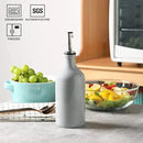 Sweejar Ceramic Olive Oil Dispenser Bottle, Opaque Oil Cruet Protects Oil to Reduce Oxidation, Suitable for Storage Oil, Vinegar, Coffee Syrups & Other Liquids, Pack of 1, 15.5 Fl Oz (Gray) by CozyNest Decor