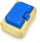 Blue Grill Brush Bristle Free, Replaceable BBQ Cleaning Head Accessories Cleaner, Yellow Wavy Pad Perfect for Stainless Steel, Porcelain, Cast Iron Grates Round Rectangle Grates by GreenHaven Gardens