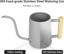 Watering Can Indoor Plants, 35 oz/1000 ml Metal Stainless Steel Watering Can Pot with Long Spout for Indoor House Plants Bonsai Outdoor Garden Flower Decorative (Gray) by GreenHaven Gardens