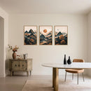 Celestdeco Large Boho Mountain Framed Canvas Wall Art Set, Brown Ridge Landscape Wall Decor, Pine Tree Scenery Wall Painting, Abstract Wilderness Art Print for Living Room, Bedroom, Office - 24"X36"X3 by CozyNest Decor