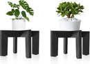 HPC DECOR 2 Pack Wood Plant Stand-Mid Century Modern Planter Stands-Wooden Flower Pot Stands Riser,Low Short Plant Stands Indoor-Modern Minimalist Wooden Stool for Plant Pot Holder, Fit 5-15 Inch Pot. by GreenHaven Gardens