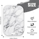 Serving Trays with Handles, 14.5 x 9.8 inch Rectangular Plastic Tray for Restaurant, Kitchen, Gray White Marble by CozyNest Decor