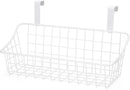 LeleCAT White Basket with hook Grid Storage Basket,Hang it behind a door or on a railing,Over the Cabinet Door,2 Pack by CozyNest Decor