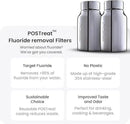 2.25 Gallons NSF Certified AISI 304 Stainless Steel Water Filter with 2 Smart Carbon (Black) Filters, 2 POSTreat Steel Fluoride Removal Elements & Free Stainless Steel Spigot by CozyNest Decor