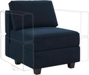 Belffin Modular Sofa Middle Module with Storage Accent Armless Chair for Modular Sectional Sofa Couch Velvet Blue by CozyNest Decor