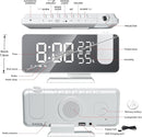 Projection Digital Alarm Clock for Bedrooms, Clock Radio on Ceiling, USB Charger Port, Temperature & Humidity Display, 7.3” Large Mirror LED Display,12/24H,Snooze,Dual Loud Alarm Clock- 4 Dimmer by TinyTreasures Baby Boutique