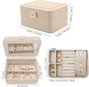 Upgraded Jewelry Box, 2 Layers PU Leather Jewelry Organizer for Women with Lock and Mirror, Hidden Necklace Hook and Removable Divider Large Capacity Travel Jewelry Box Ideal for Gift-With Gift Box by TinyTreasures Baby Boutique