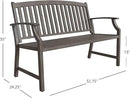 Grand patio Outdoor Bench Garden Bench with Metal Armrests and Seat, Bench with Aluminum Back for Outdoors Lawn Yard Porch, Savannah Gray by GreenHaven Gardens