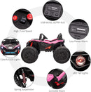 2 Seaters 24V Ride on UTV with Remote Control,10AH Battery, 400W Powerful Motors with 17" EVA Wheels, 20.5“ Seat Width Electric Ride Toy with Metal Suspension,LED Lights,Music,Horn (Rose) by TinyTreasures Baby Boutique