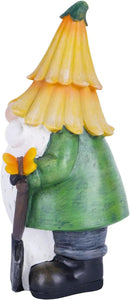 Topadorn Garden Gnome Outdoor Gnome Statue Resin Sculpture Outdoor Figurine with Yellow Hat for Garden Decoration,11 Inch by GreenHaven Gardens