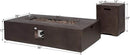 COSIEST 2-Piece Outdoor Propane Fire Table Set, Rectangle Concrete 56" x 28" Bronze Fire Pit (CSA Certified, 50,000 BTU) w 20lb Tank Table, Wind Guard, Waterproof Cover for Garden, Porch, Backyard by GreenHaven Gardens
