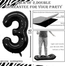 GOER Black Foil Balloons Number 3,Huge Number Balloons for 3rd Birthday Party Supplies Anniversary Decorations (3 pcs,42 inch,32 inch,16inch) by TinyTreasures Baby Boutique
