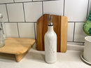 20 Oz Ceramic Olive Oil Dispenser Bottle, with Stainless Steel Spout & Funnel, Ideal for Oil, Vinegar, Coffee Syrup & Liquids (White) by CozyNest Decor