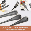 20 Pcs Black Silverware Set for 4 with Pearled Edge Handle design, Food Grade Stainless Steel Flatware Set, Eating Utensils Sets Include Fork/Knife/Spoon, Reusable Cutlery Set, Dishwasher Safe by CozyNest Decor