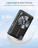 Digital Camera, FHD 1080P Point and Shoot Camera with 16X Zoom Anti Shake, Compact Small Portable for Boy Girls(Deep Black) by TinyTreasures Baby Boutique