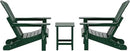 WO Home Furniture Adirondack Chairs Table Set of 3 PCS Outdoor Folding Chairs Side End Table Weather/UV Resistant for Lawn, Garden, Bon Fire, Balcony (Dark Green) by GreenHaven Gardens