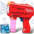 Kids Bubble Gun, Bubble Blaster with Refill Solution, Automatic Bubble Maker Blower & LED Light, Bubble Machine Guns for Toddlers Age 3-8, Outdoor Toys，Birthday Gifts，Easter, Wedding, Party (Red) by TinyTreasures Baby Boutique